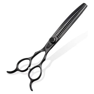 Ciseaux à effiler les cheveux de 7,5 pouces, couleur noir brillant, bonne qualité, service OEM ODM, durables, meilleur fournisseur, impression de logo personnalisée - Product Image 2