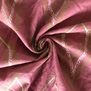 Tela de algodón estampada a mano con motivos de hojas Buta |   Textiles Étnicos Indios - Product Image 1