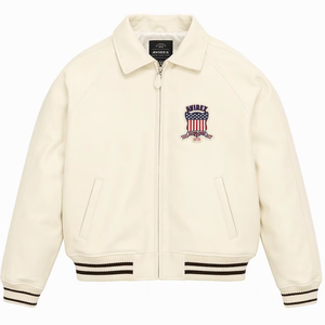 Chaqueta de Cuero Avirex para Hombre, Edición Especial, Chaqueta Bomber de Cuero con Cuello Alto, Chaqueta Avirex de Cuero para Hombre, Alta Venta - Product Image 5