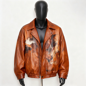 ARTIZ INTERNATIONAL Custom Genuine <b>Leather</b> <b>Jacket</b> <b>Men</b>/Womens Unisex Windproof Eco-Friendly Winter Streetwear - Product Image 1