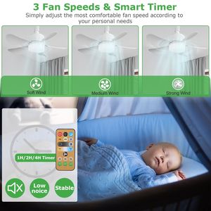 Ventilatore da soffitto a LED dimmerabile da 12 W con luci e controllo della temperatura del colore - 3 velocità del ventilatore - Product Image 4