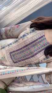 Traje de muselina de 3 piezas listo para usar con estampados florales vibrantes, conjunto de salwar con dupatta, kurta Anarkali, conjunto de pantalón con dupatta, vestido largo. - Product Image 3