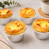 Barquettes en aluminium rondes de 120 ml pour emballage WB, barquettes en aluminium à paroi ondulée pour tartelettes aux œufs