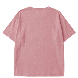 เสื้อยืดโอเวอร์ไซส์ทรงหลวม แขนสั้น คอกลม ผ้าฝ้าย ระบายอากาศได้ดี สไตล์วินเทจ ลุคซักยืด สตรีทแวร์ลำลอง ไซส์ XL - Product Image 3