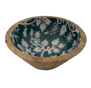 decorative wooden serving bowls with inside <b>sunflower</b> design for home use and table <b>top</b> dinnerware salad bowls - Product Image 4