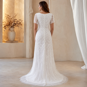 Luxury White Floral Embroidered Maxi Dress for Women Elegant Evening Party Wedding Guest Lace Mesh Formal Occasion Gown Premium - Product Image 3