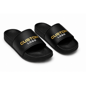 Sandalias Personalizadas con Logotipo para Hombre, Sandalias Negras al por Mayor, Calzado de Marca Privada OEM - Product Image 1