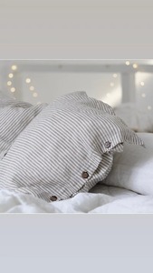 Housse de coussin carrée en lin 100% uni, tissée, pour canapé - Product Image 4