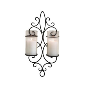 Wholesale Handmade Best Quality Decorative Metal <b>Wire</b> Wall Mounted Candle Holder Curved <b>Flower</b> Hanging Iron Wall Sconces - Product Image 3