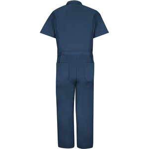Combinaison de travail à manches courtes bleu marine pour homme, couleur unie, hiver, décontractée, tissu et impression personnalisés - Product Image 2
