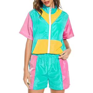Conjunto Corto de Chaqueta Cortavientos Informal para Mujer, Invierno, Color Sólido, con Cuello Alto, Secado Rápido, para Gimnasio y Entrenamiento Diario 2026 - Product Image 2