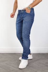Jean slim vintage pour homme, coupe droite, en denim, décontracté, extensible, coloré, taille mi-haute, adouci, écologique, effet vieilli, patchwork - Product Image 5