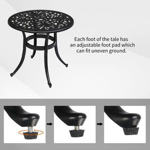 Phoenix Cast Aluminum Round Table Black Outdoor Bar Table Patio End Side Table Cocktail Table Stylish Tables Collection - Product Image 5