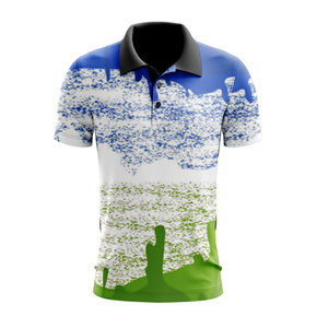 Chemises de golf pour hommes à manches courtes en polyester personnalisées OEM, séchage rapide, styles formels, vêtements de sport, entièrement imprimées par sublimation - Product Image 1