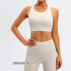 Ensemble de yoga 2 pièces pour femme : Crop top blanc dos nageur et Legging taille haute longueur intégrale sans couture effet push-up - Product Image 3