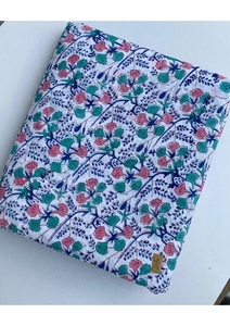 Tissu indien imprimé à la main motif floral, 100% coton, multicolore, pour la confection de robes et l'artisanat de couture, vente en gros - Product Image 4