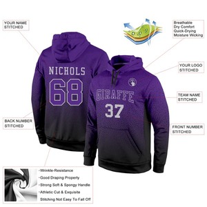 Sudadera con Capucha Deportiva Personalizada en Degradado Negro, Morado y Gris, Sudadera con Capucha Sublimada para Entrenamiento Atlético - Product Image 2