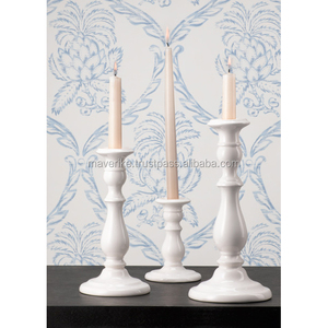 Porte-bougie Harriet de style nouveau, bois et métal argenté, vaisselle, support de bougie pour la décoration de Noël et de mariage - Product Image 6