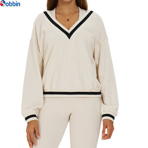 BOBBIN INDUSTRIES Sudadera de Mujer Más Vendida para Otoño/Invierno, Cuello en V, 100% Algodón, Felpa, Holgada, Informal, Manga Larga, para Gimnasio y Running - Product Image 5