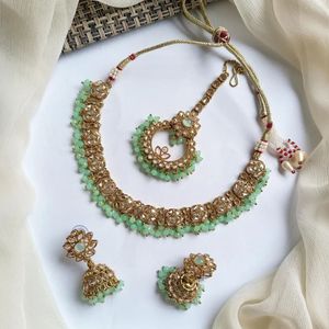 Parure de bijoux de luxe pour femme 2026 : collier et boucles d'oreilles élégants plaqués or pour mariage - Product Image 2