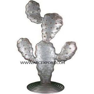 Cactus unique en aluminium moulé plaqué argent pour l'extérieur Sculpture de jardin Pièce maîtresse Sculpture décorative au meilleur prix - Product Image 1