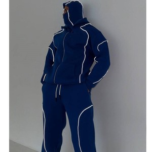 Conjunto Deportivo Unisex con Capucha, Transpirable y Ligero, Color Sólido, Estampado Luminoso, Cintura Ajustable con Cordón, Corte Regular, Casual - Product Image 5