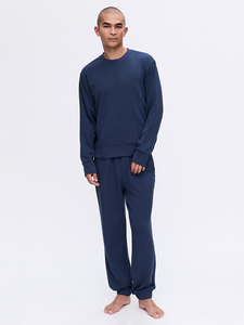 Breathable New Knitted Sweater Custom Logo Men's Long-sleeved T-shirt New Solid Color Waffle Check <b>Base</b> <b>Layer</b> Men's Sweatshirt - Product Image 3