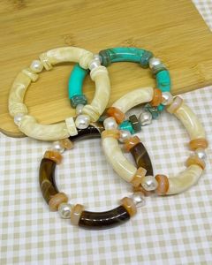 Pulsera de Cuentas de Resina Acrílica de Moda, Joyería Elástica Linda para Niñas, Regalos - Product Image 6