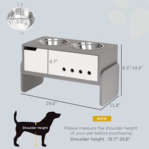 Ciotole Rialzate per Cani Regolabili in Altezza (3 Livelli) con Tappetino Anti-ingozzamento, Supporto Elevato per Cani di Taglia Media e Extra Large - Product Image 2