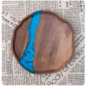 Bandeja Redonda de Resina y Madera de Diseño Moderno, Ecológica, Duradera, Apta para Lavavajillas, Estilo Moderno, para Desayunos, Bodas y Fiestas - Product Image 2