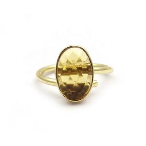Anillo de piedras preciosas de amatista púrpura hecho a mano ajustable ovalado facetado corte anillo diseñador joyería para damas regalo proveedor al por mayor - Product Image 3