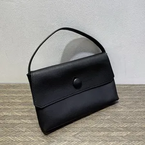 Sac à main en cuir grainé Royaa, petit sac fourre-tout en cuir noir pour femme, cuir véritable de luxe, fermeture à bouton, bandoulière - Product Image 3