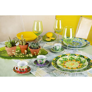 Plateau de service en verre Excelsa Tropical 30x14 cm en forme de feuille verte - Product Image 3