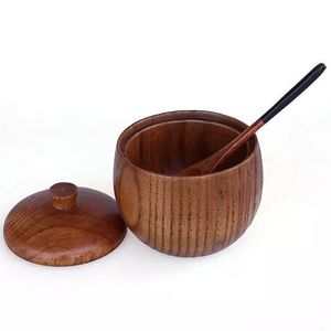 Handmade Natural Wooden Masala Jar with <b>Lid</b> Wholesale Premium Wooden Spice Jar for Kitchen Storage Manufacturer <b>by</b> Curio Craft - Product Image 3