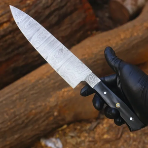 Couteau de chef professionnel LEGACY BLADES, fabriqué à la main en acier carbone, manche en bois, ambidextre, passe au lave-vaisselle, couteau de cuisine moderne - Product Image 5
