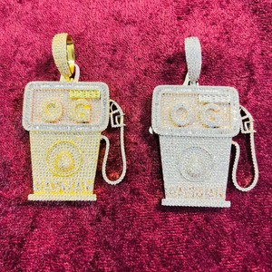 IGI Certified Hip hop S925 <b>Silver</b> Pendant Gold Plated Women's Diamond Pendant <b>Charm</b> Luxury Round Brilliant Cut Jewelry - Product Image 4