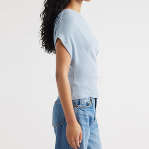 T-shirt tendance pour femme à épaules dénudées – Meilleur prix, impression personnalisée – Haut décontracté d'été pour femme – Fournisseur en gros - Product Image 3