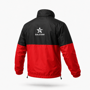 Custom High Quality Men’s Sports Track Jacket <b>Windbreaker</b> Training Two Tone Red <b>Black</b> Jacket Polyester Athletic Teamwear Jacket - Product Image 2