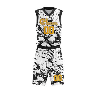 Ensemble d'uniformes de basketball personnalisés unisexe respirant grande taille 100% polyester maillot et short vêtements de sport d'équipe logo nom numéro - Product Image 1