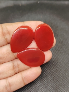 Grade Quality Natural Red Onyx Coffin Shape Gemstone Flat Back Calibrated Teardrop Shape Wholesale cabochon - Product Image 4