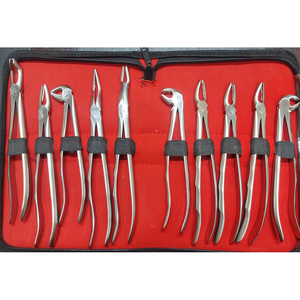 Kit de forceps d'extraction dentaire manuels en acier Ijrak Surgical, 10 pièces, instruments chirurgicaux orthodontiques certifiés CE, argentés, à surface moletée - Product Image 5