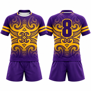 Ensemble d'uniformes de rugby personnalisés imprimés par sublimation à motif tribal pour hommes – Maillot et short de performance athlétique respirants et à séchage rapide 100 % - Product Image 5