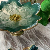 Support à gâteau rond en résine Artizon Studio vert or, pour fleurs, fruits, cupcakes et pâtisseries, décorations de gâteau de mariage