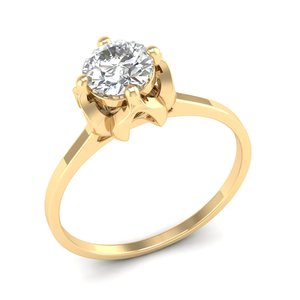 Bague solitaire en or massif 14 carats avec diamant certifié IGI, design élégant REYES, cadeau de luxe pour mariage ou anniversaire, bijoux fins pour femmes - Product Image 2