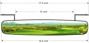 Espejo retrovisor panorámico ajustable para carrito de <span class=keywords><strong>golf</strong></span>, rotación giratoria de 150 16,5 ", gran angular, retrovisor completo para EZ Go, Club Car, Yamaha - Product Image 2