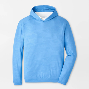 Sudadera con capucha para hombre, corte regular, color liso, poliéster, felpa francesa, informal, para otoño, moderna, gruesa, con cremallera de cuarto. - Product Image 6