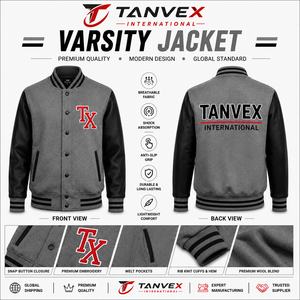 Veste universitaire écologique pour homme TANVEX INTERNATIONAL, mélange polyester/coton, fermeture à un bouton, logo brodé sur le devant/le dos - Product Image 6