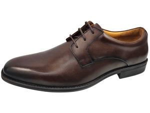 Chaussures Oxford pour hommes en cuir synthétique marron, bout rond, à lacets, respirantes, légères, motif uni, semelle intermédiaire en EVA, toutes saisons - Product Image 5