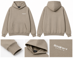 เสื้อฮู้ดโอเวอร์ไซส์ผู้ชาย SINEWY สีพื้น ผ้าฟลีซ สไตล์ลำลองสำหรับฤดูใบไม้ร่วง ดีไซน์กระเป๋า ระบายอากาศได้ดี ทรงพอดีตัว - Product Image 3