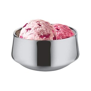 Tazón para Helado de Metal Pulido, Plato Redondo Moderno de Acero Inoxidable para Servir Postres - Product Image 1